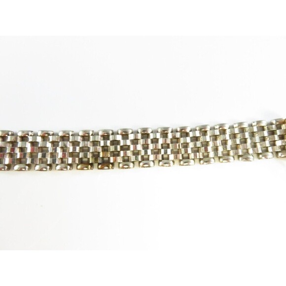 Unisex Sterling Silver 7 Row Panther Link Bracelet - 7.5" - Picture 5 of 12